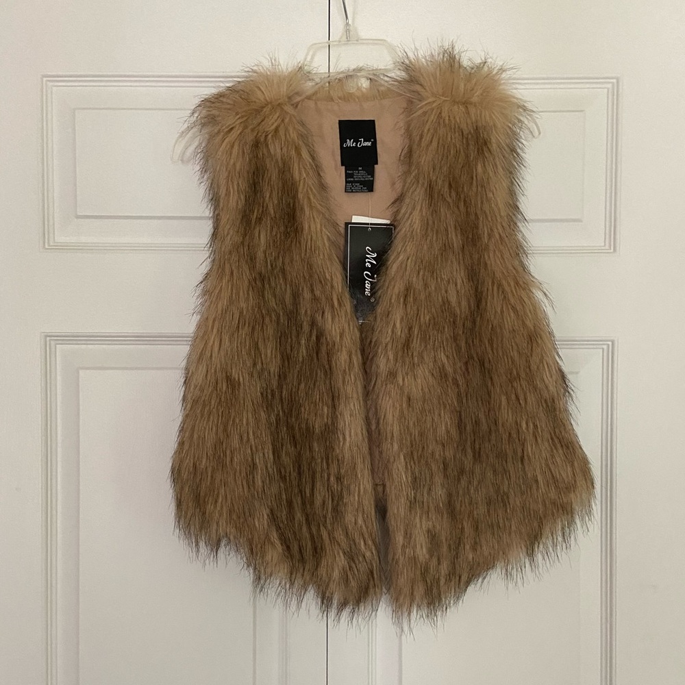 Tan Faux Fur Vest